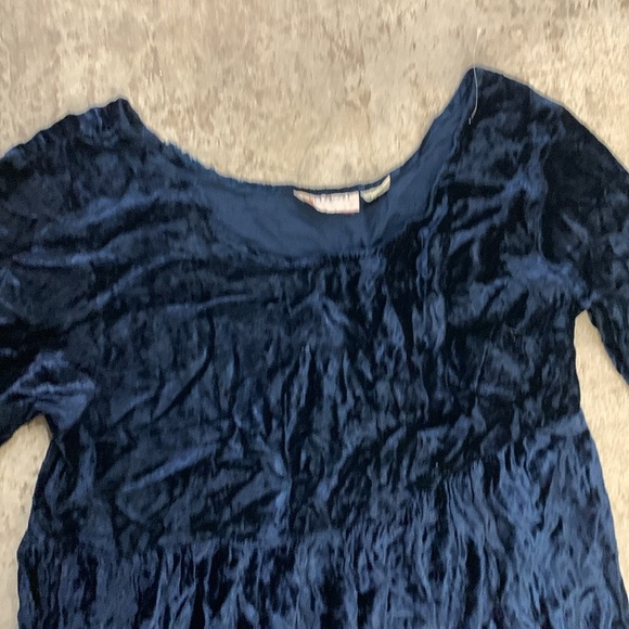 Vintage Le Chateau maxi Midnight Blue velvet Casual Dress - Picture 2 of 5